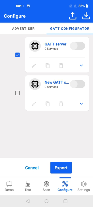 GATT Configurator Export