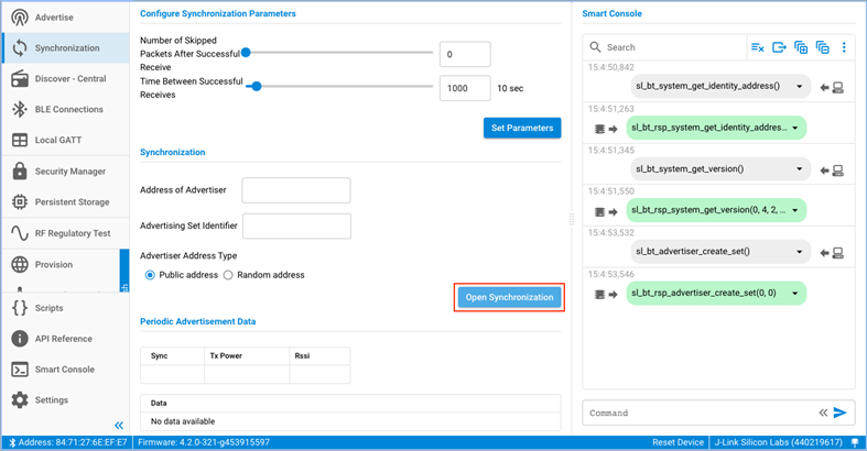 Commander synchronize streams