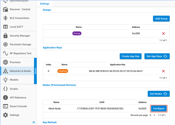 configure provisioned device