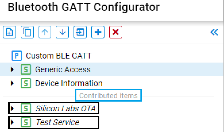 Contributed Items in the GATT Configurator UI