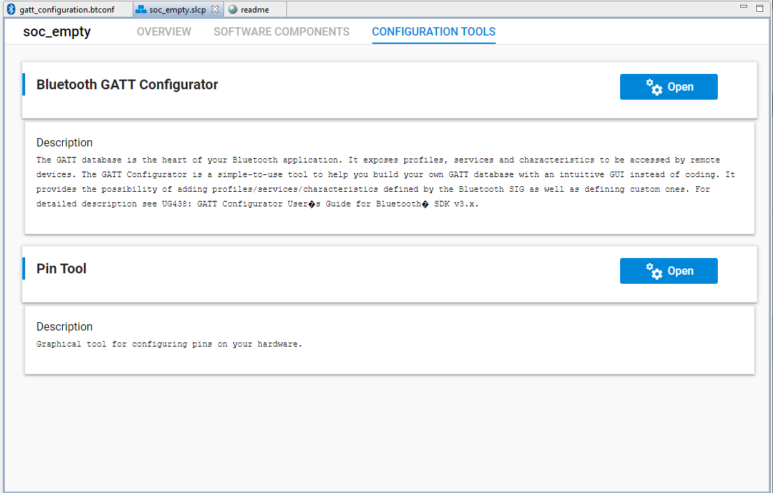 Opening the Bluetooth GATT Configurator