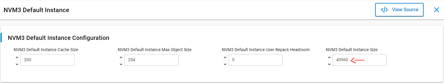 Default NVM3 page count