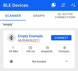 Modified BT address (Simplicity Commander method)