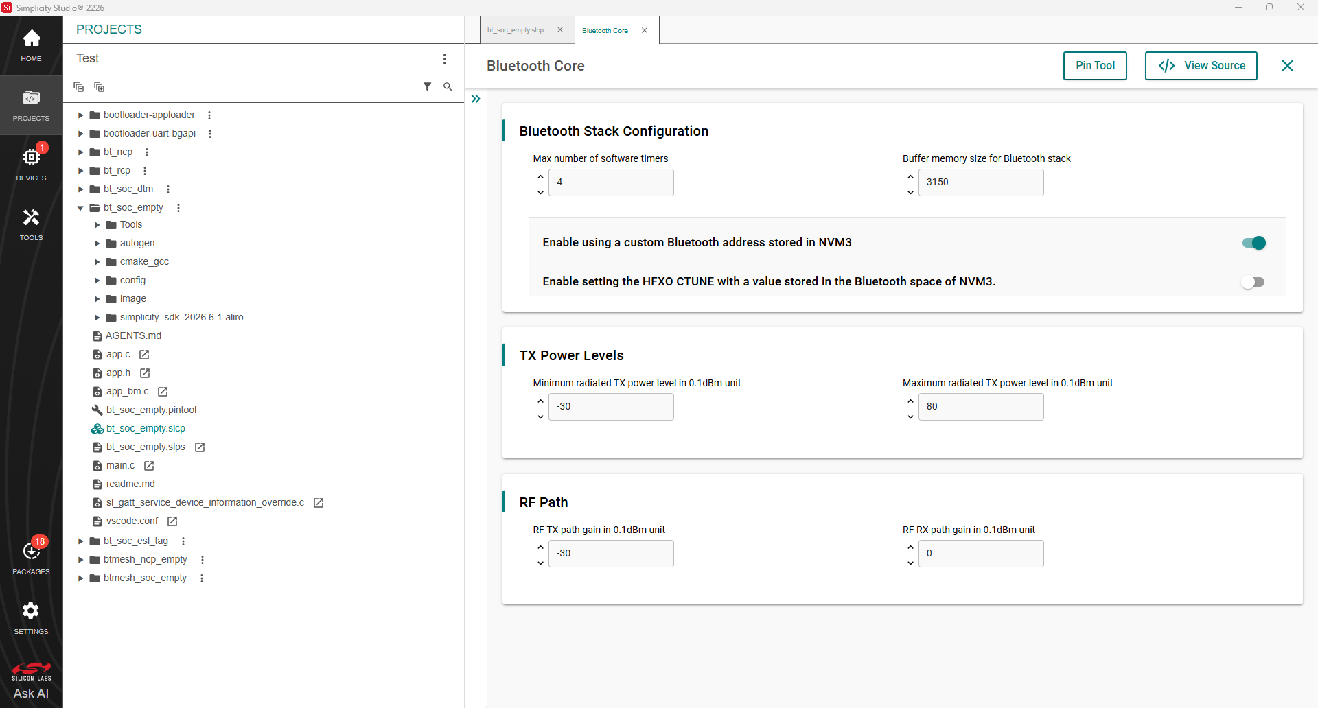 RF path compensation