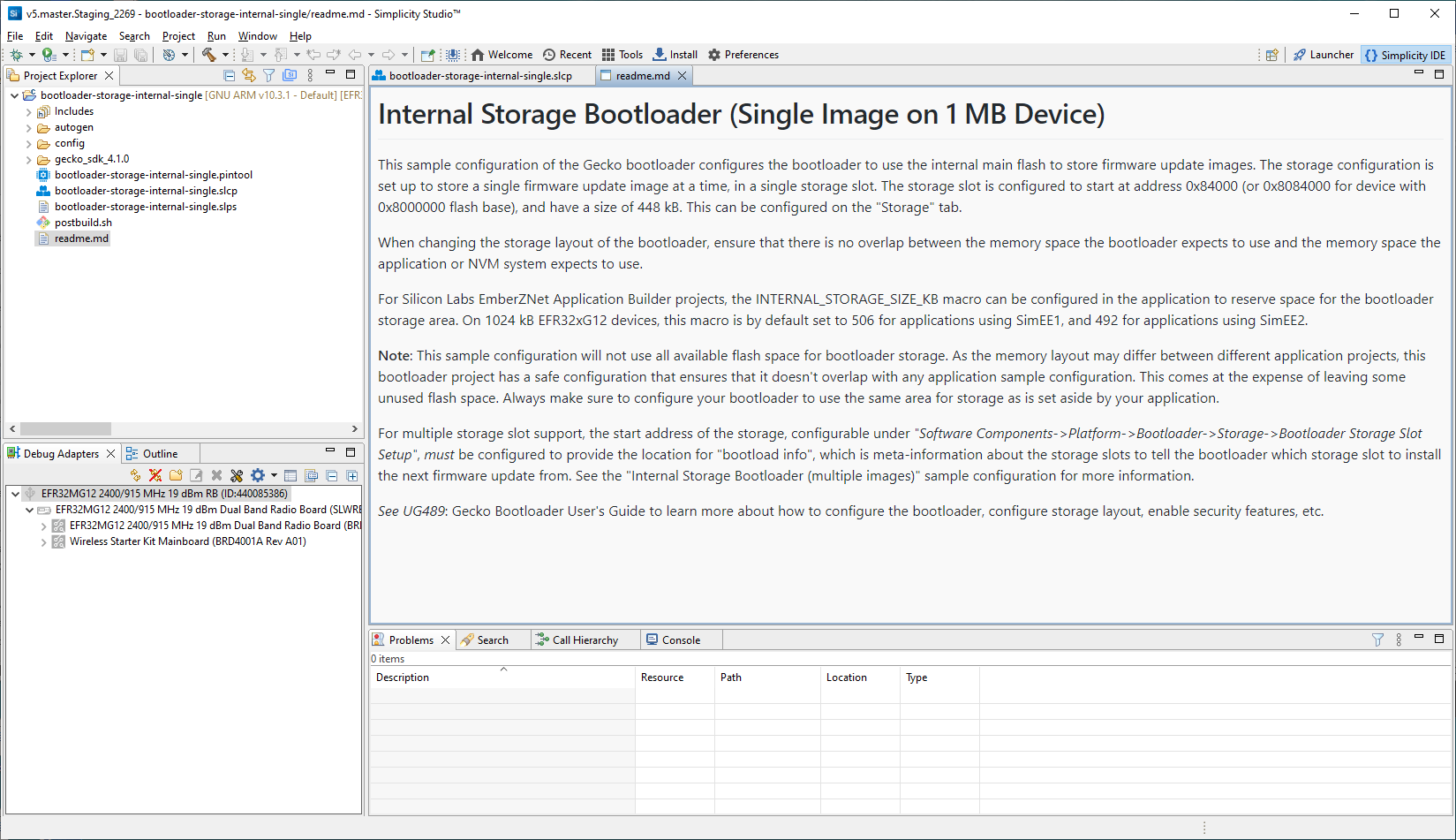 Project based on the Gecko Bootloader example