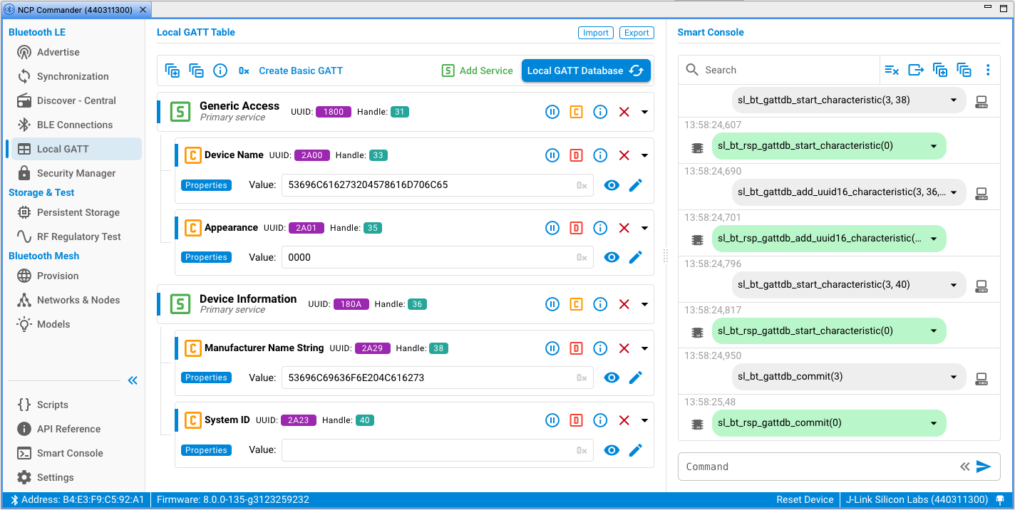 Local GATT database