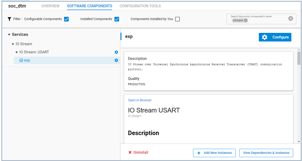 IO Stream Component Using UART