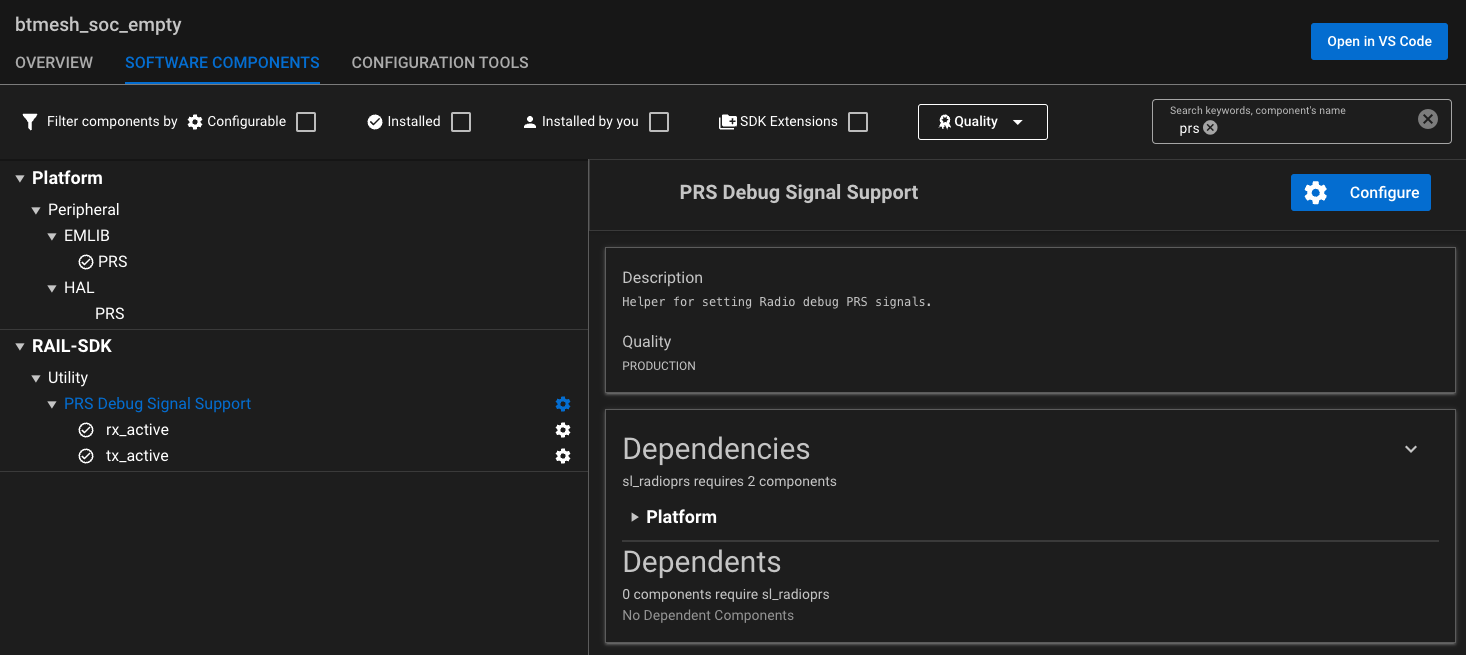 PRS Debug Signal Support