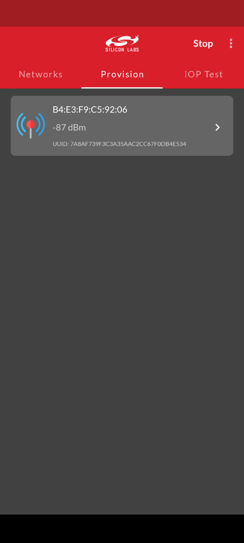 Provision tab