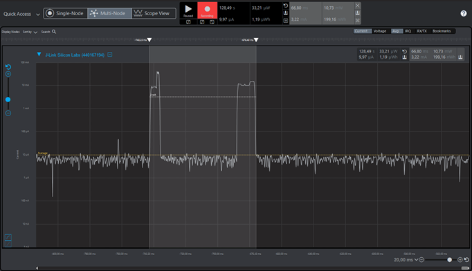 Current Profile for EFR32xG21 Series 2, Friendship established, no Proxy, Friend Poll & Update