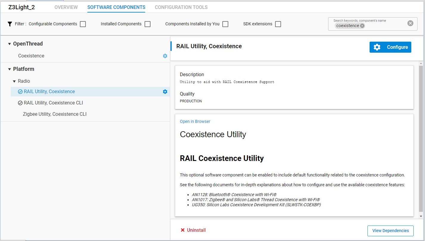 Configure