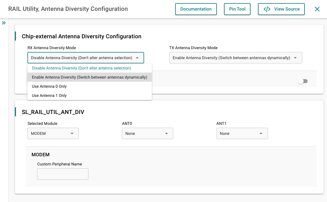 Antenna Diversity Configuration