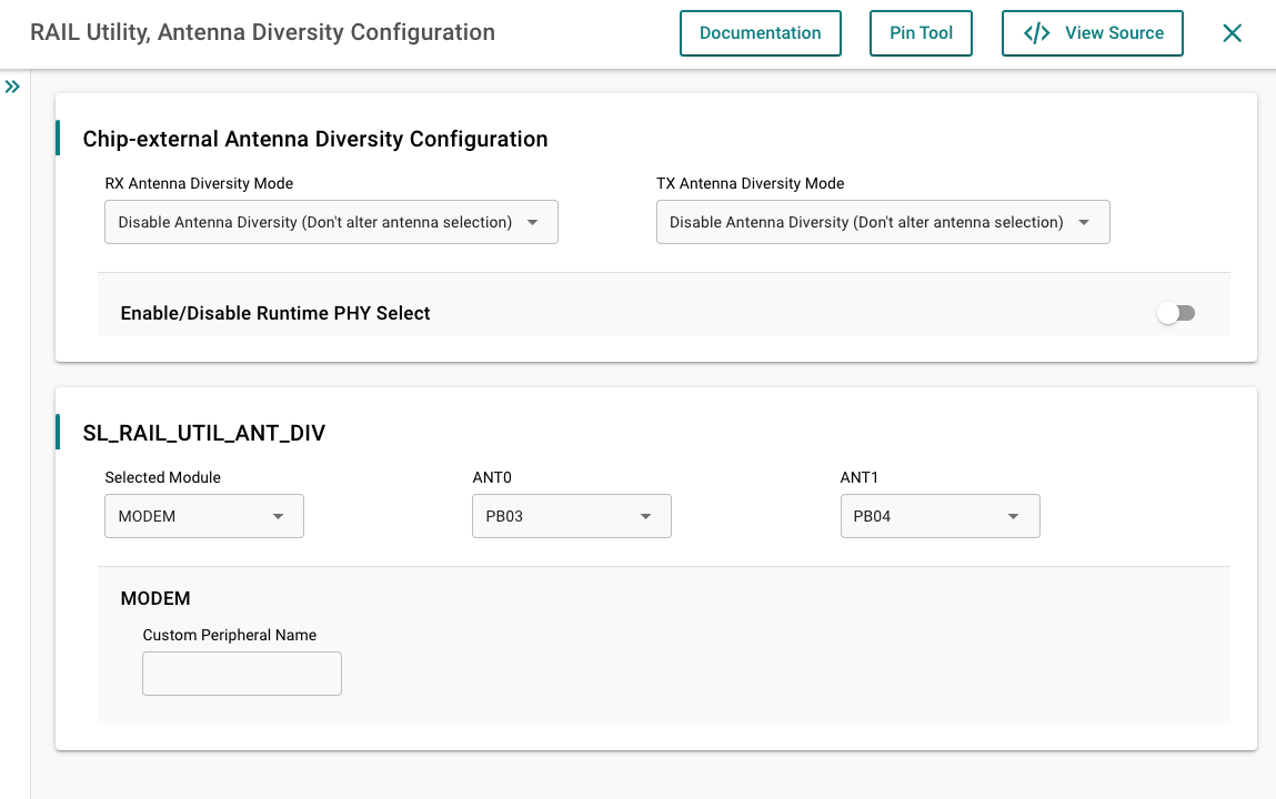 Antenna Diversity Configuration