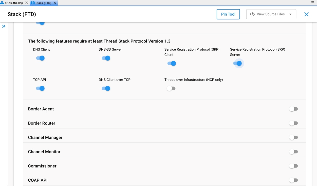 compile-time settings