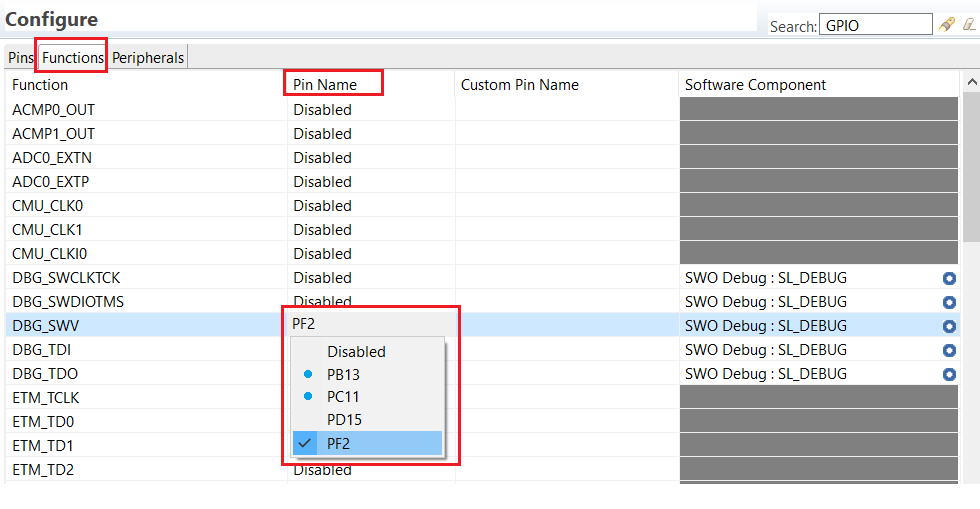 Functions Tab
