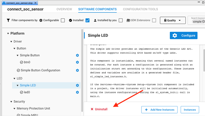 uninstall simple led