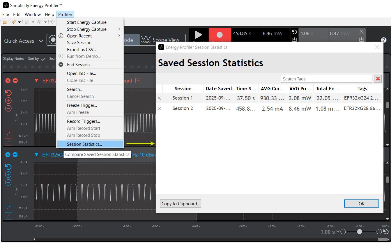 energy prof stats save