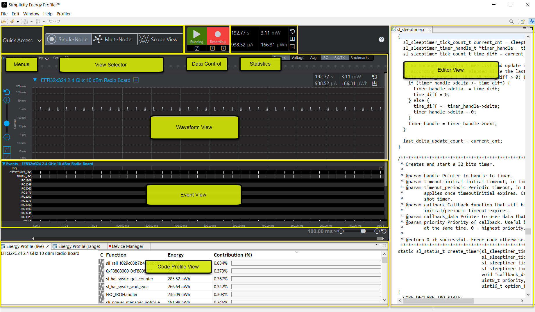 energy prof interface