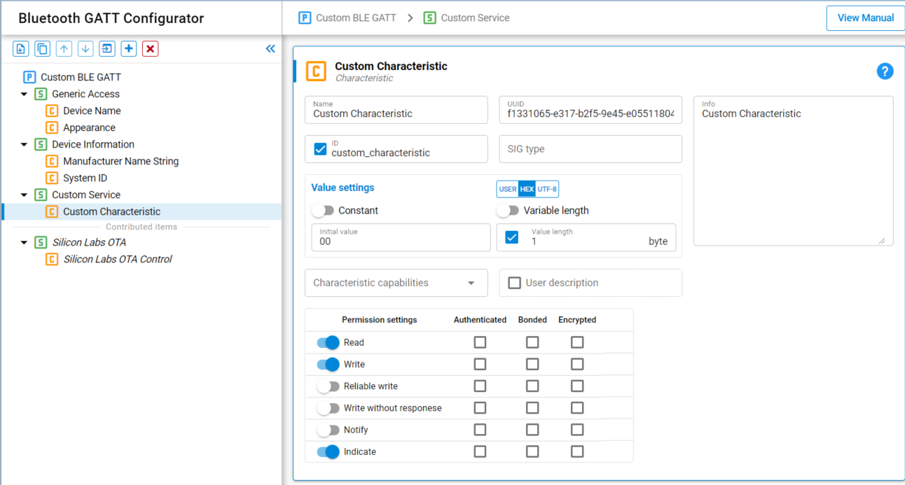 Characteristic ID Enabled