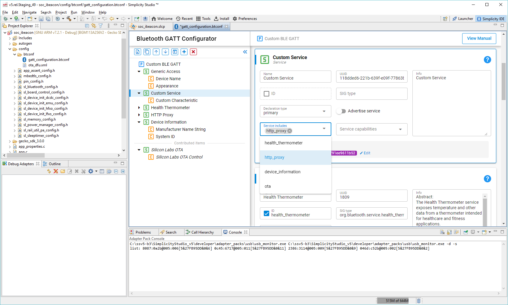 Referencing a Service using Service Includes