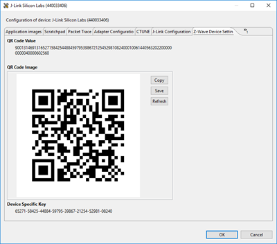 QR Code image and value.