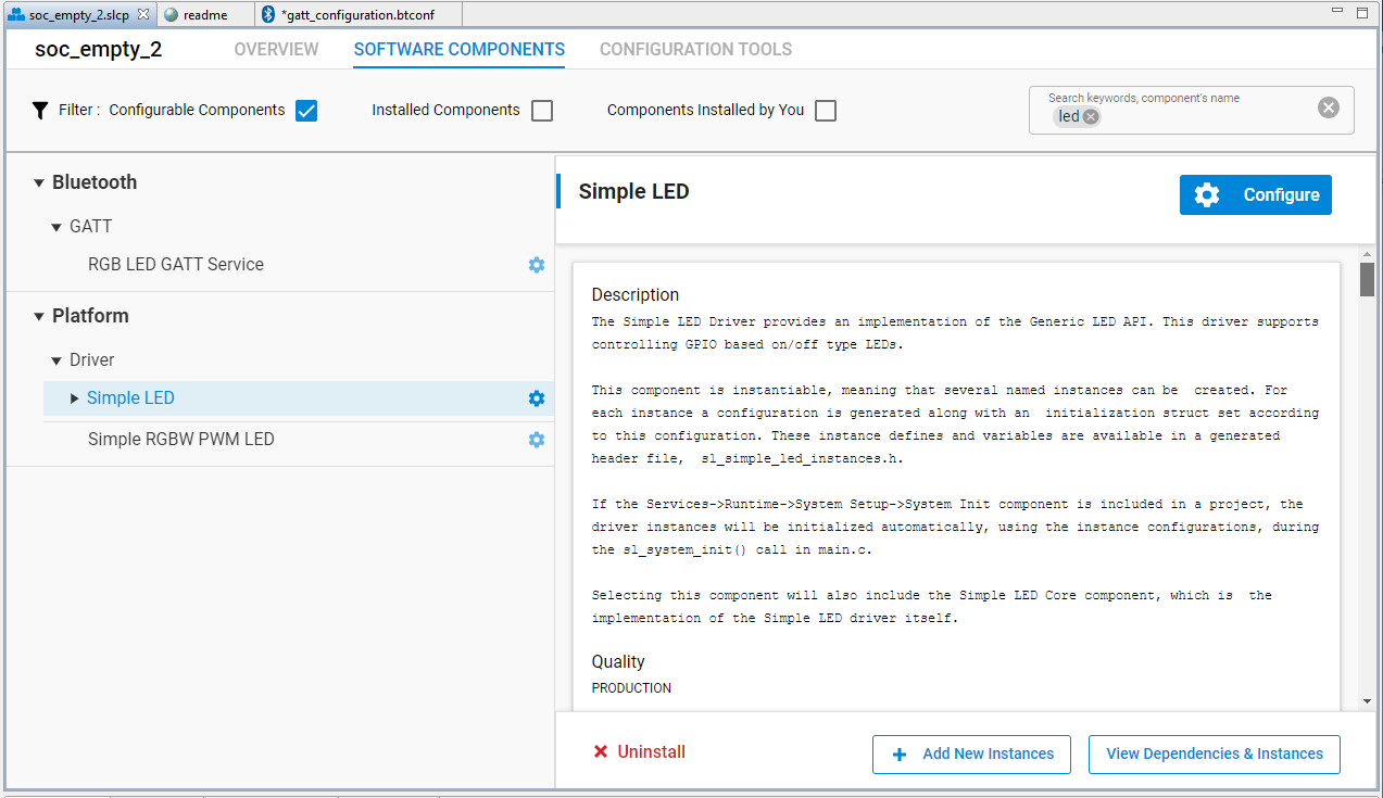 Simple LED configured