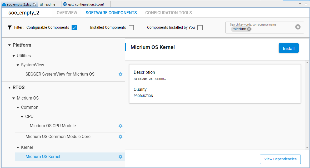 Micrium RTOS kernel