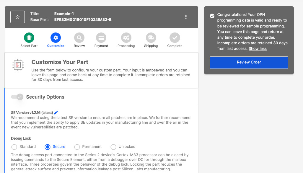 CPMS Review Order screenshot