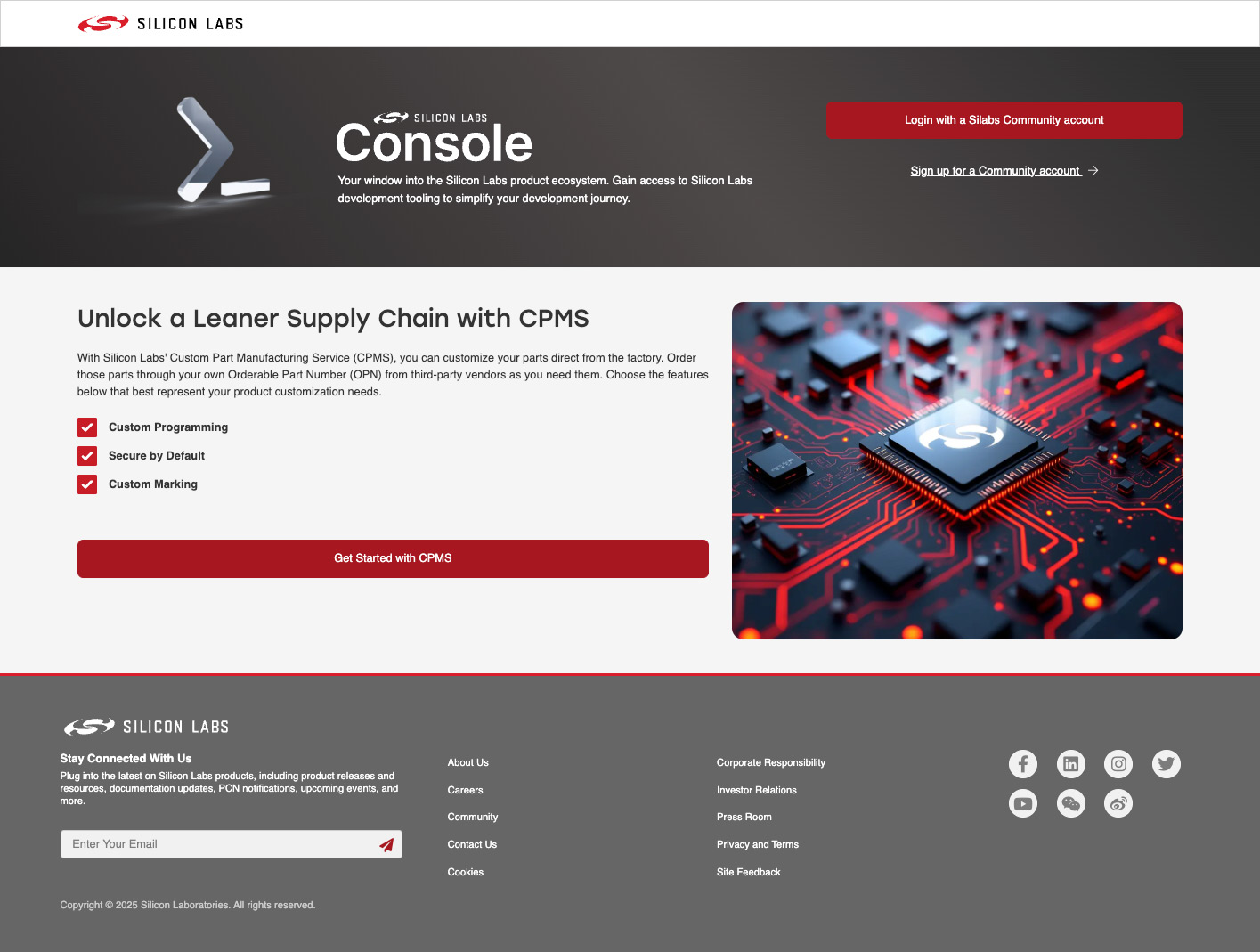 CPMS Console Login screenshot