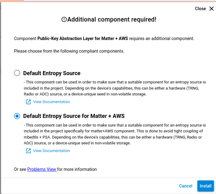 Default Entropy Source for Matter + AWS
