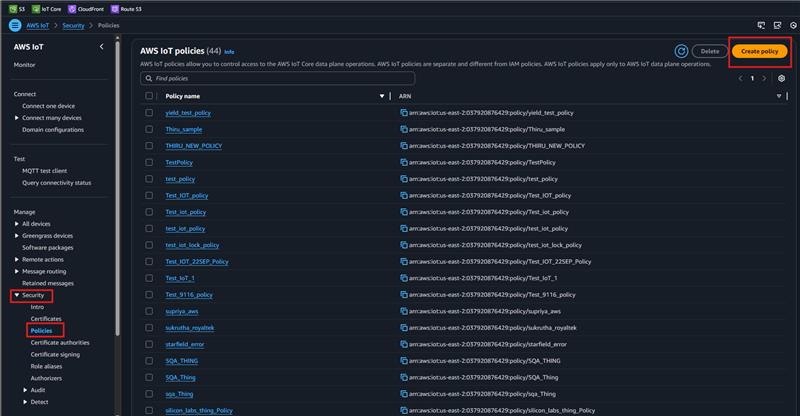 Create Security Policy