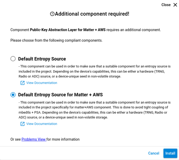 Default Entropy Source for Matter + AWS
