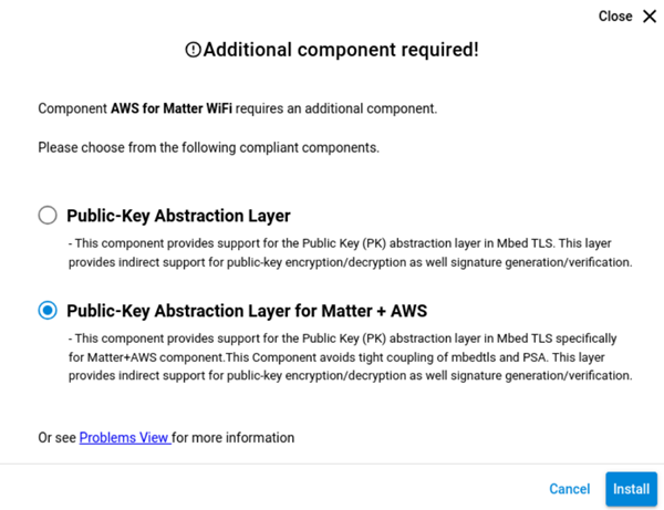 Public-Key Abstaction Layer for Matter + AWS