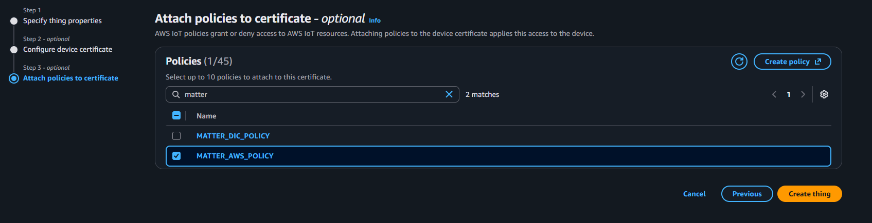 Attach Policy