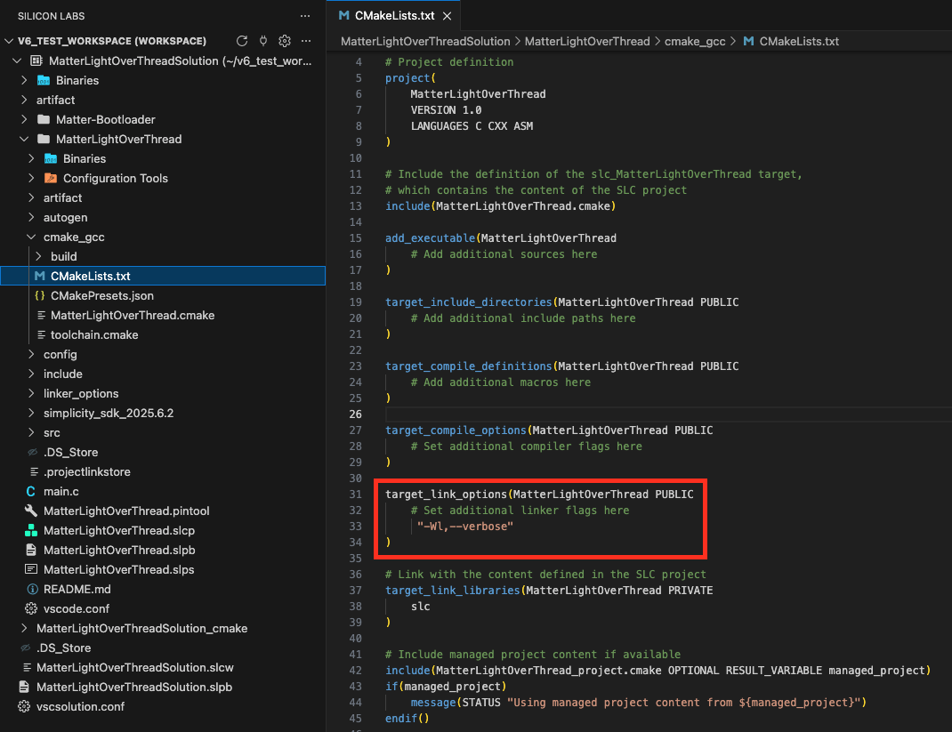 Matter Project SSv6 Wl verbose steps