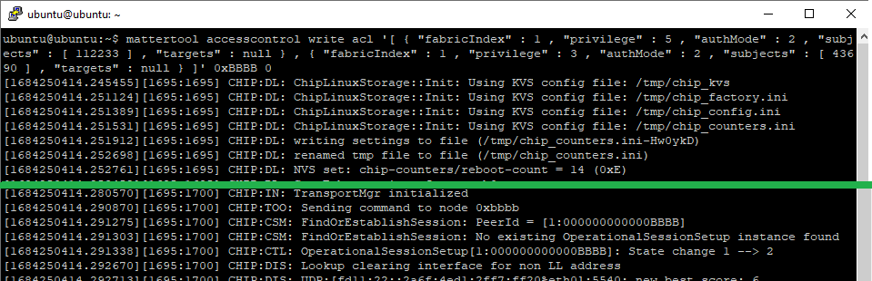 Modifying the access control list