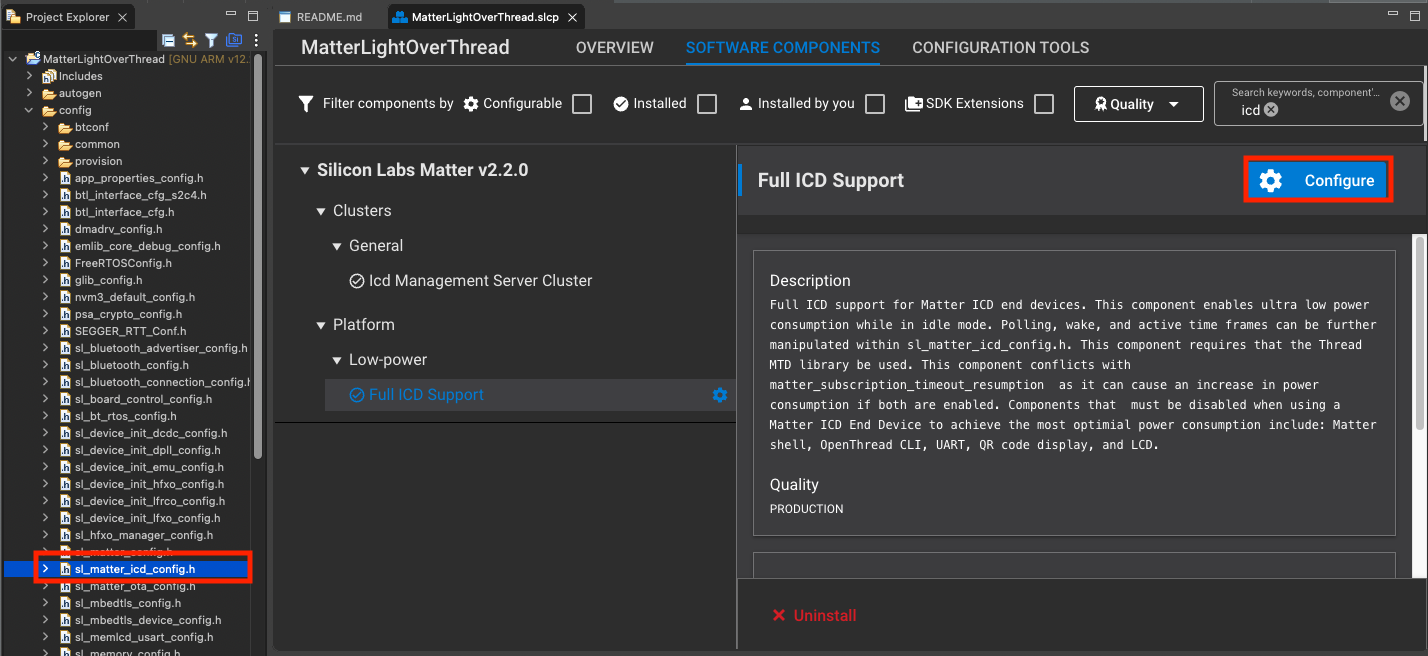 ICD Configuration