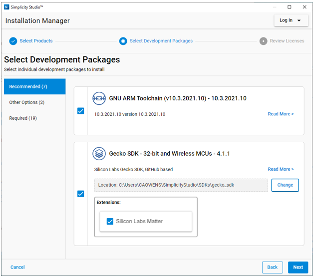 Installing the Matter Extension