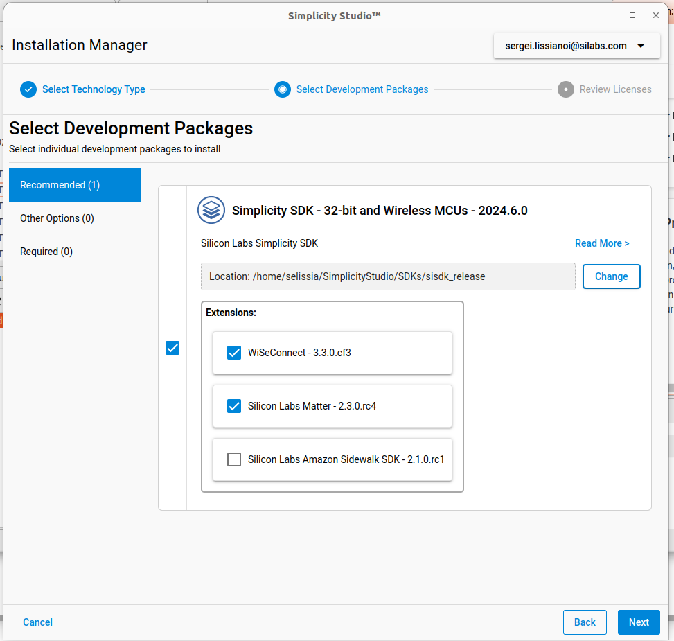 Installing the Matter Extension