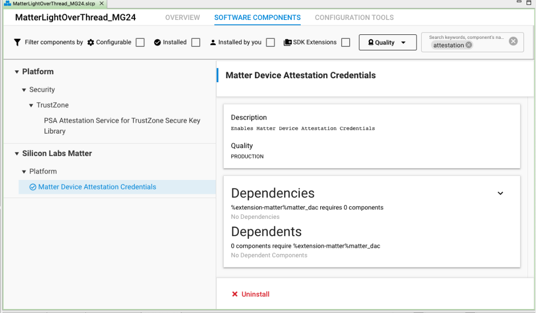 Example project selection