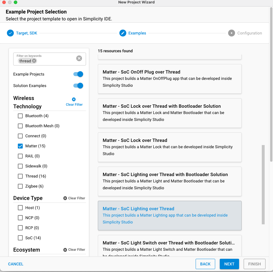 Lighting over Thread example