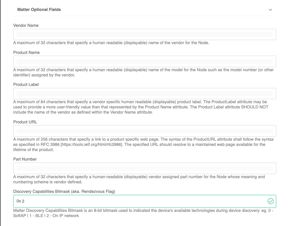 CMS Matter optional fields screenshot