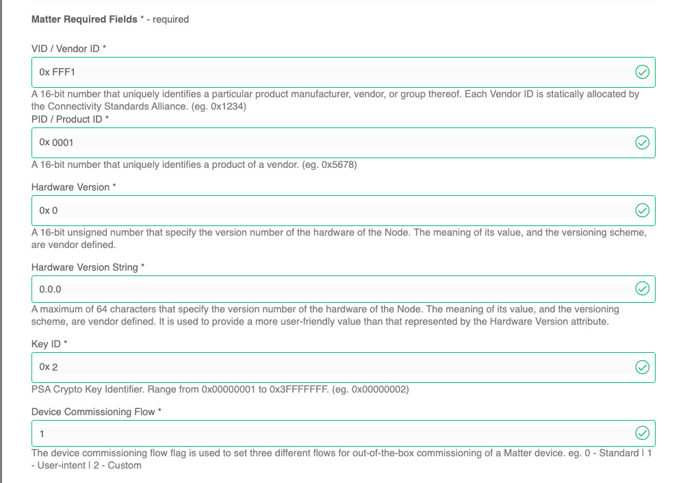 CPMS Matter required fields screenshot
