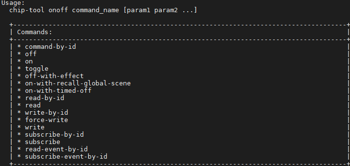 chip-tool - onoff cluster
