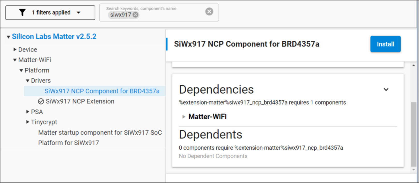 Install software component