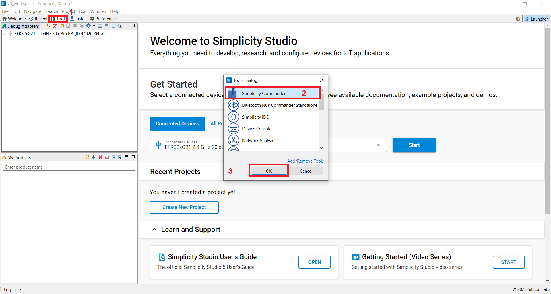 Flashing the Matter Binaries Using Simplicity Commander | Running the ...