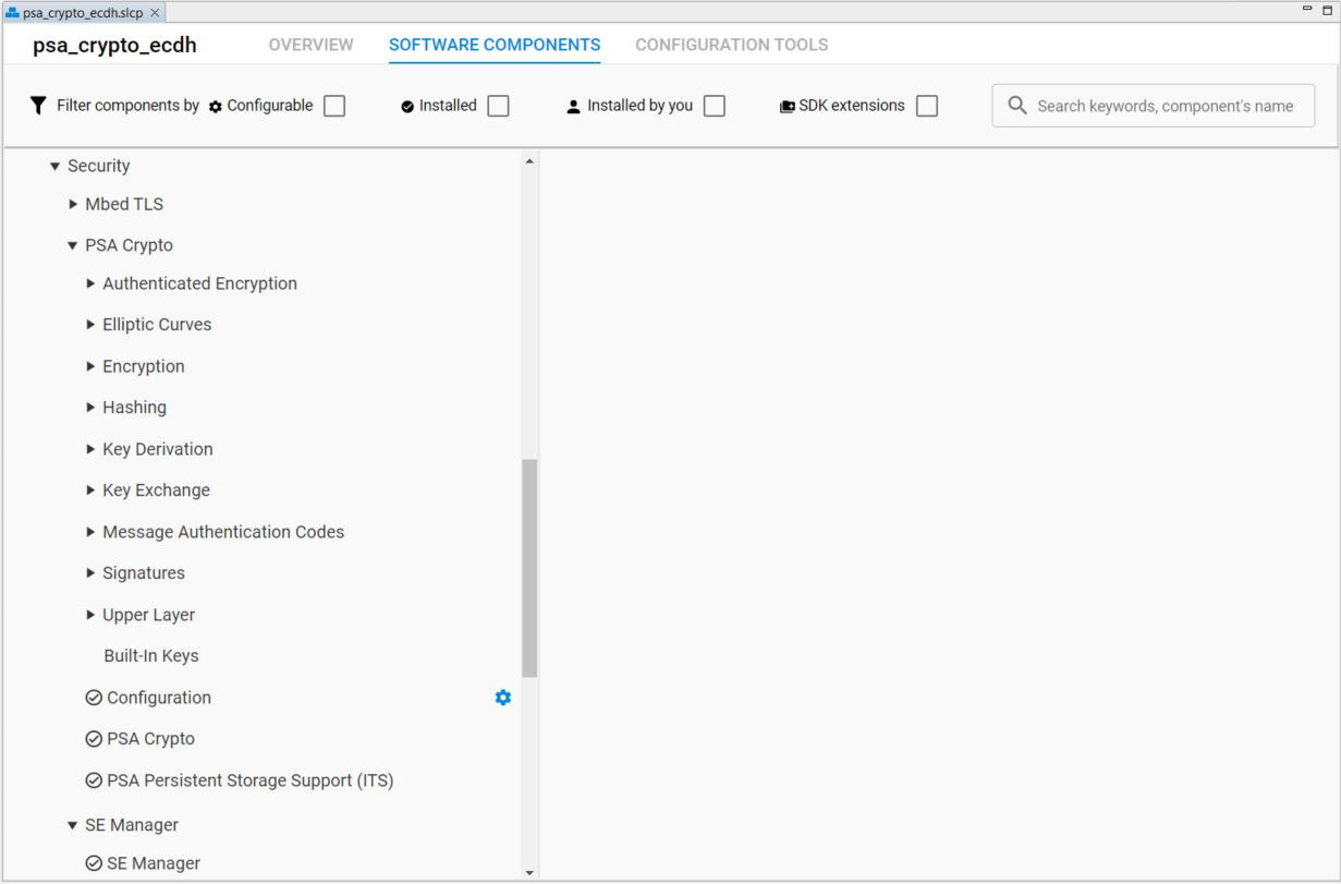 Available Security Software Components on the Target Device