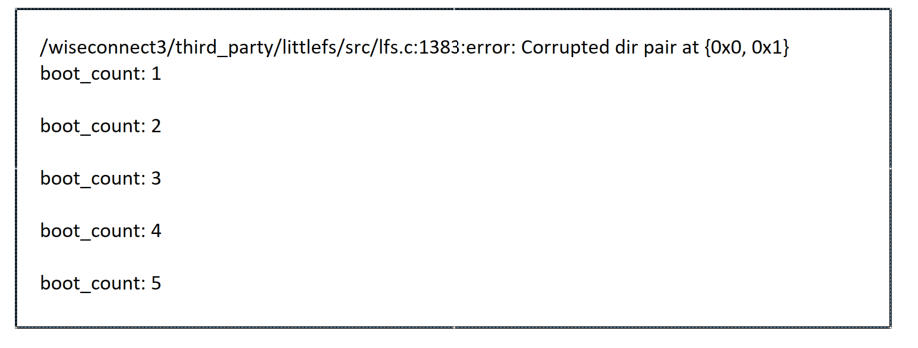 LittleFS console output
