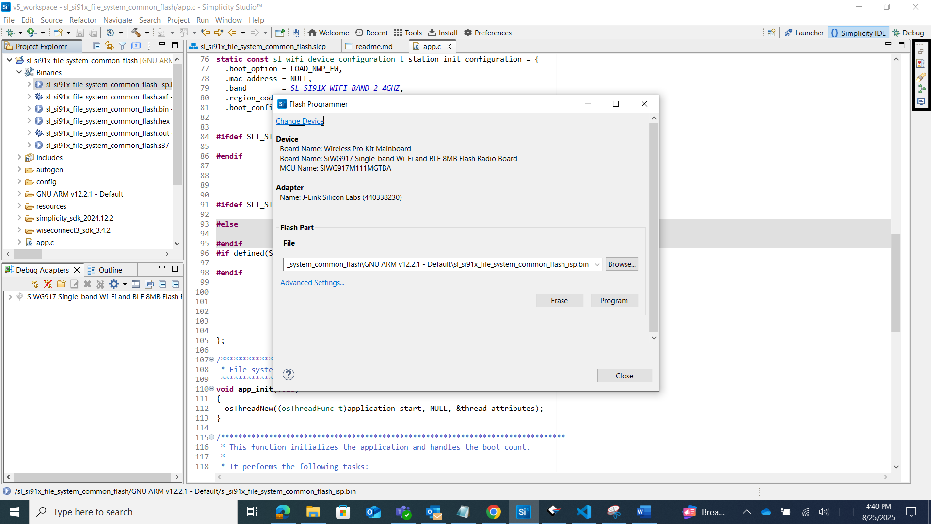 LittleFS program file