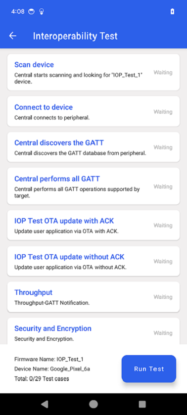 IOP Test Start